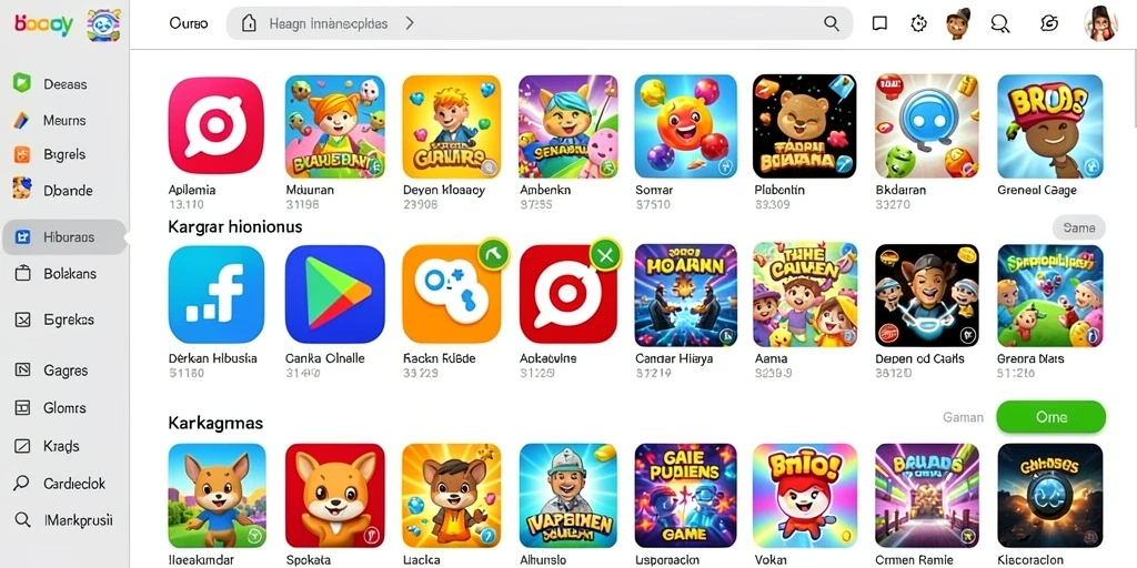Tampilan awal permainan yang menarik dan informatif.