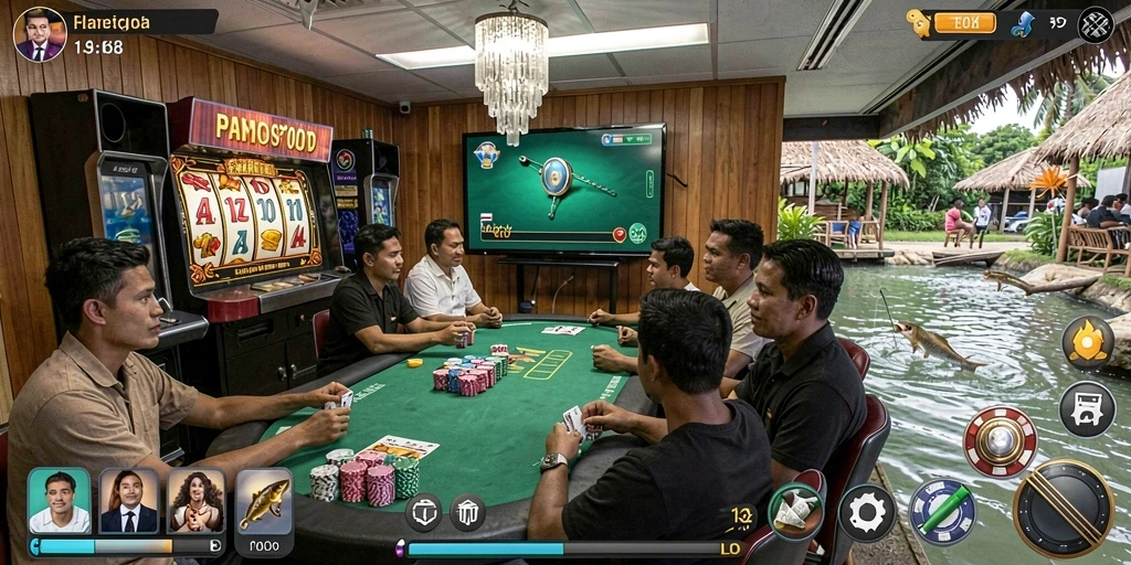 Tampilan awal permainan SM605 yang menarik.